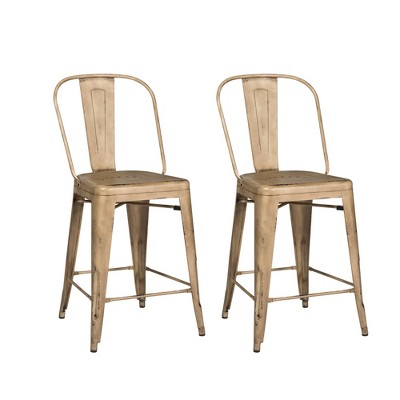 2pc Vintage Series Bow Back Counter Height Barstool White - Liberty Furniture