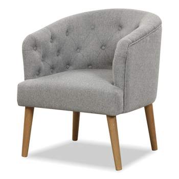 Costway Upholstered Accent Chair Comfy Club Armchair Single Sofa with Rubber Wood Legs