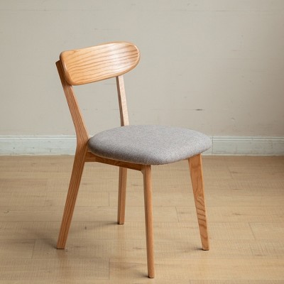 Grungis Polyester Kitchen Chair,Upholstered Dining Chairs with Curved Backrest and Wood Legs for Dining Room,Kitchen