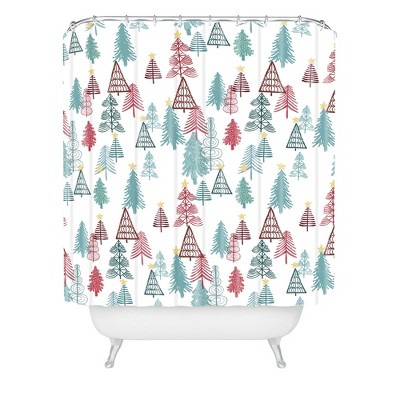 Me oh my Trees Shower Curtain Red - Deny Designs