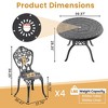 5-Piece Patio Set: Round Table & 4 Chairs - Cast Aluminum, All-Weather/Umbrella Hole & Adjustable Legs for Balcony/Backyard - 4 of 4