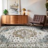 Machine Washable Area Rugs, Vintage Printed Floor Carpet with Non-Slip Backing - 3 of 4