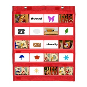 Unique Bargains Magnetic Wall Hanging Small Double-Sided Classroom Pocket Chart - 1 of 4