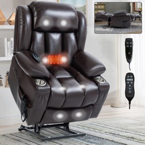 Power Lift Recliner Chair,Rising Recliner Chair With Vibration Massage And Lumbar Heating,Cup Holders,Reclining Chairs For Seniors-Cuddlewood - 1 of 4