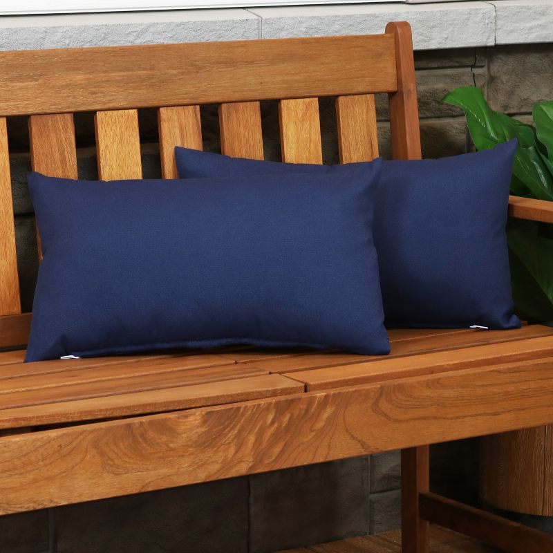 Sunnydaze Indoor/Outdoor Weather-Resistant Polyester Lumbar Decorative Pillow with Zipper Closure - 2pk, 2 of 8