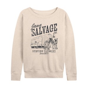 Women's - Star Wars - Jawa Salvage Co Lightweight French Terry Wide Neck Long Sleeve Shirt - 1 of 4