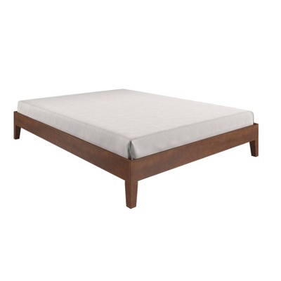 Natural Pine Queen Platform Bed with Slats and Drawer