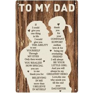 Gifts for Dad from Daughter Wife,12x8Inch Metal Tin Sign Novelty Vintage Plaque Decorative Gifts - 1 of 3