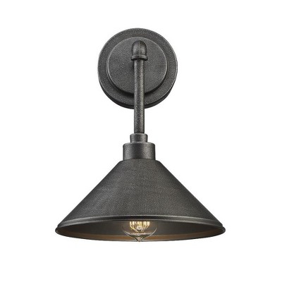 Galvanized Metal 13" Industrial Wall Sconce with Clear Seeded Glass