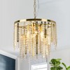 PAKOKULA Modern 6-Light Bronze Double-Layer Chandelier with Clear Crystal - 3 of 4