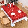 Christmas Table Cloths Rectangle 60 x 120 Washable, Red Snowflakes Christmas Tablecloth Xmas Indoor Decorative Table Cover for Holiday Party - 4 of 4