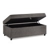 Lyngins Modern Large Sofa Storage Ottoman with Wheels, Linen Fabric Storage Bench, Couch Ottoman with Storage, Work as Coffee Table, 400 lbs Capacity - 4 of 4