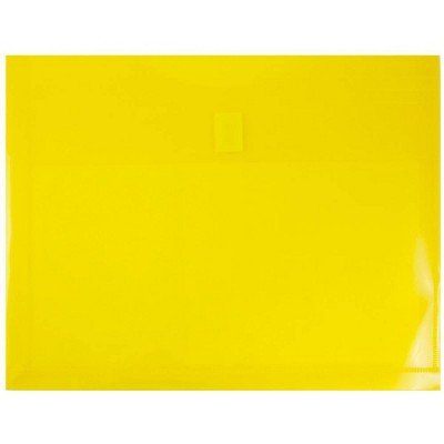 JAM Paper 12pk Plastic Expansion Envelopes with Hook & Loop Closure - Letter Booklet - 9 3/4 x 13 - Yellow