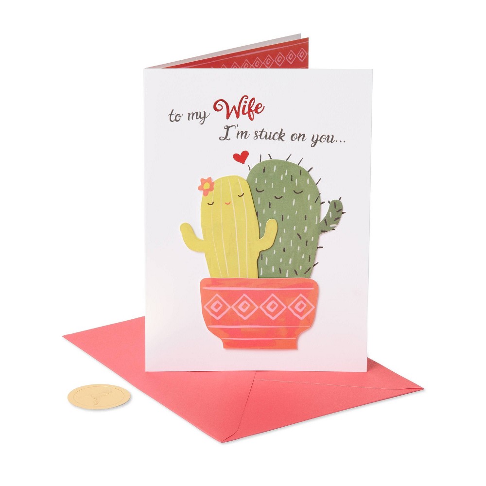 Photos - Envelope / Postcard Valentine's Day Card for Wife Cacti Funny - PAPYRUS