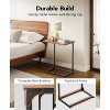 Pipishell C-Shaped Side Table, Rustic Design, Metal Frame, Large Surface Couch Table for Living Room, Bedroom, Home Office - 4 of 4
