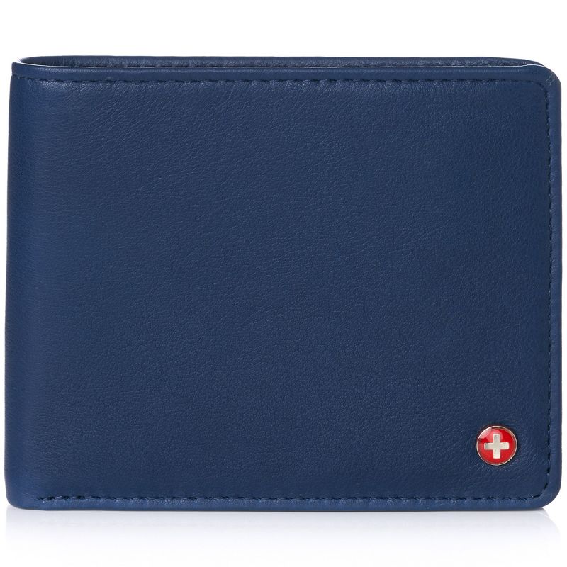 Alpine Swiss RFID Mathias Mens Wallet Deluxe Capacity Passcase Bifold With Divided Bill Section Camden Collection Comes in a Gift Box, 1 of 5