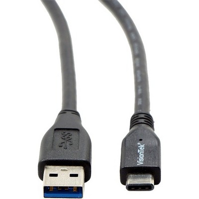 VisionTek USB 3.1 Type C to Type A Cable 1 Meter (M/M) - 3.28 ft USB Data Transfer Cable - Type A Male USB - Type C Male USB - Black