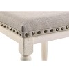 Simple Relax Set of 2 Fabric Upholstered Counter Height Stools in Antique White and Tan - 4 of 4