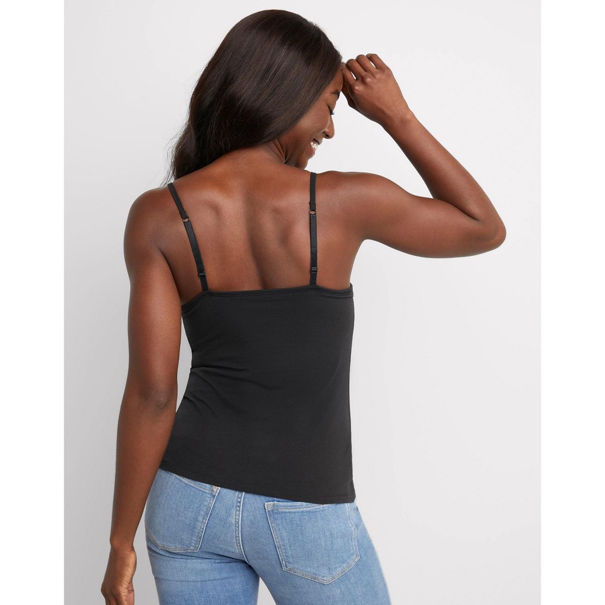 Hanes Women's Stretch Cami with Built-In Shelf Bra - thumbnail 3