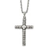 Chisel Stainless Steel Antiqued and Polished Cross with Stars Pendant on a 24" Cable Chain Necklace - 2 of 4