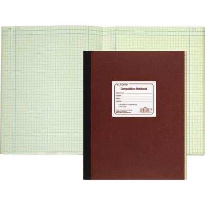 Tops Computation Notebk 156 Pgs/78 Shts 11-3/4"x9-1/4" RD Cover 35126