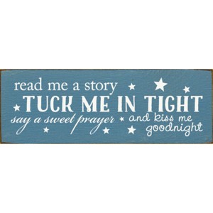 Slickblue Sweet Goodnight Quote Sign, 3.5x10 Rustic Knotty Pine Wood Plaque, Wall or Shelf Decor - 1 of 3