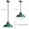 Claxy Green Pendant Light Fixture Dome Kitchen Islands Hanging Light Metal Rod - 4 of 4