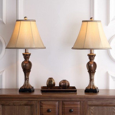 Patrizia Gold Urn 25" Traditional Table Lamp Set with Beige Shade
