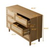 Modern Rattan Dresser With 6 Drawers Wooden Storage Chest Dresser Closet Organizers,abstract,black,43.31in,3.61ft - 4 of 4