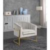 Meridian Furniture Carter Cream Velvet Accent Chair with Stainless Steel Base - 2 of 4