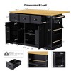 53" Rollaway Kitchen Island with Drop Leaf, Power Outlet, Storage, Side Racks, and 5 Casters - 3 of 3