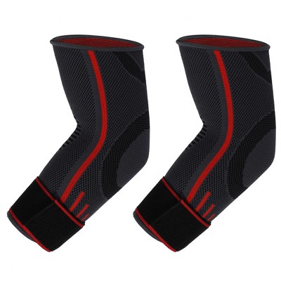Unique Bargains Elbow Protection Tightening Breathable Elbow Pads with Straps for Sports 1 Pair