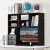 VEVOR Desktop Bookshelf, 3-Tier Desktop Storage Organizer, 37" x 10" x 31.1" Office Storage Rack Wood Display Shelf, Desktop Bookshelf Hutch, Black - 2 of 4