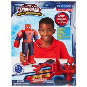 PowerHouse Toys LLC Marvel Blueprint Paper Craft 12" Figure: Spider-Man - 1 of 2