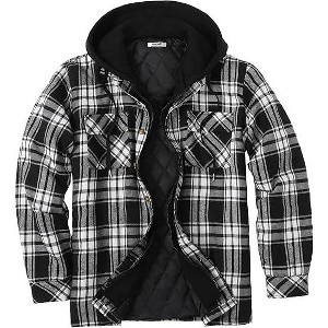 COOFANDY Men's Flannel Shirt Jacket Warm Quilted Lined Hooded Long Sleeve Plaid Shirt Jackets - 1 of 4