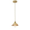 Dewdrop Retro Industrial Ceiling Light Hand Blown Glass Pendant Wavy Edge Shade 1 Light ETL Certified For Bar Counter Hallway - 2 of 4