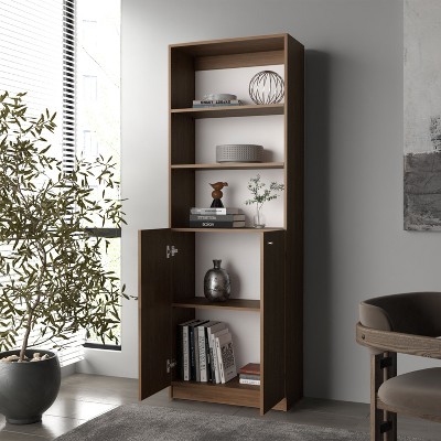PAGED Bookshelf Wood Storage Shelves with Space-Saving Design, Bookcase for Home Office, Study