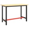 vidaXL Work Bench Frame Matte Black and Matte Red 43.3"x19.7"x31.1" Metal - 2 of 2