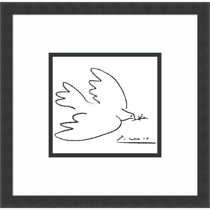 16&#34; x 16&#34; Dove of Peace by Pablo Picasso Framed Wall Art Print Black - Amanti Art, 1 of 10