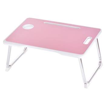 Unique Bargains Portable Laptop Bed Desk with Notebook Stand Cup Holder for Eating Reading Watching Folding Table