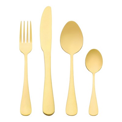 REGALWOVEN Stainless Steel Mirror Polished Flatware Set with Supporting Shelf Silverware Set 24 Pieces