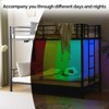 Karl Home Twin-over-Twin Metal Bunk Bed with Charging Station, LED Light, Black - 3 of 4