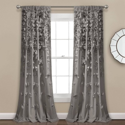 84"x54" Riley Sheer Window Curtain Gray - Lush Décor