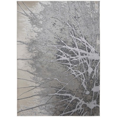 Astra Transitional Abstract Gray/Silver/Ivory Area Rug