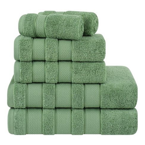 American Soft Linen Salem 6 Piece Towel Set, 100% Cotton Bath Towels For  Bathroom, Sage Green : Target
