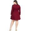 Plus Size Long Sleeve Knee Length Skater Dress - 24seven Comfort Apparel™ - 3 of 4