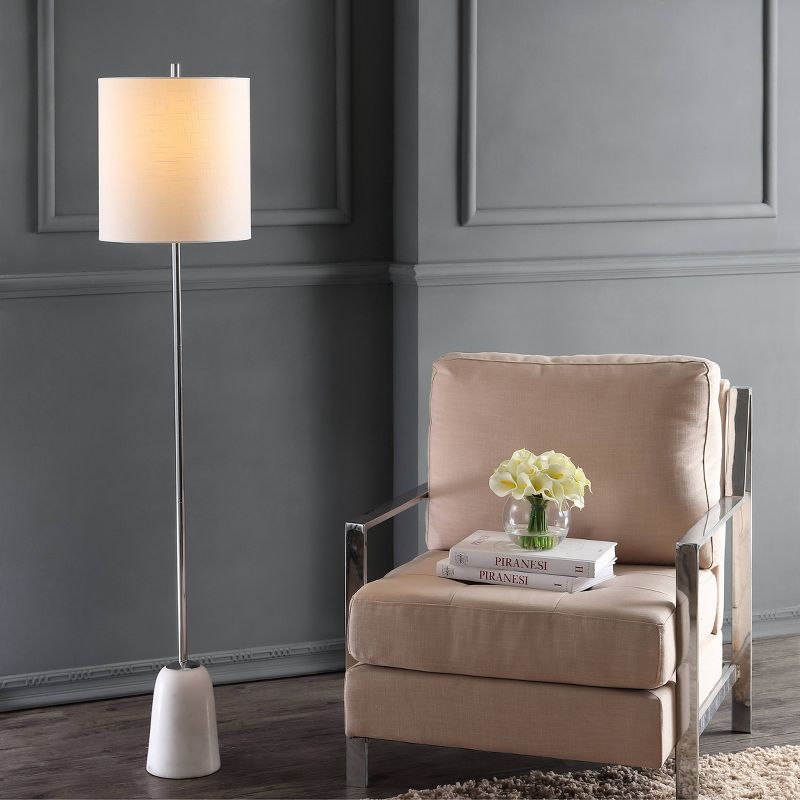 62.5&#34; Marble/Metal Lincoln Floor Lamp (Includes LED Light Bulb) Silver - JONATHAN Y, 3 of 8