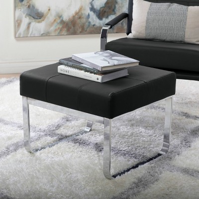 Rectangular Allure Modern Blended Leather Ottoman - Studio Designs Home