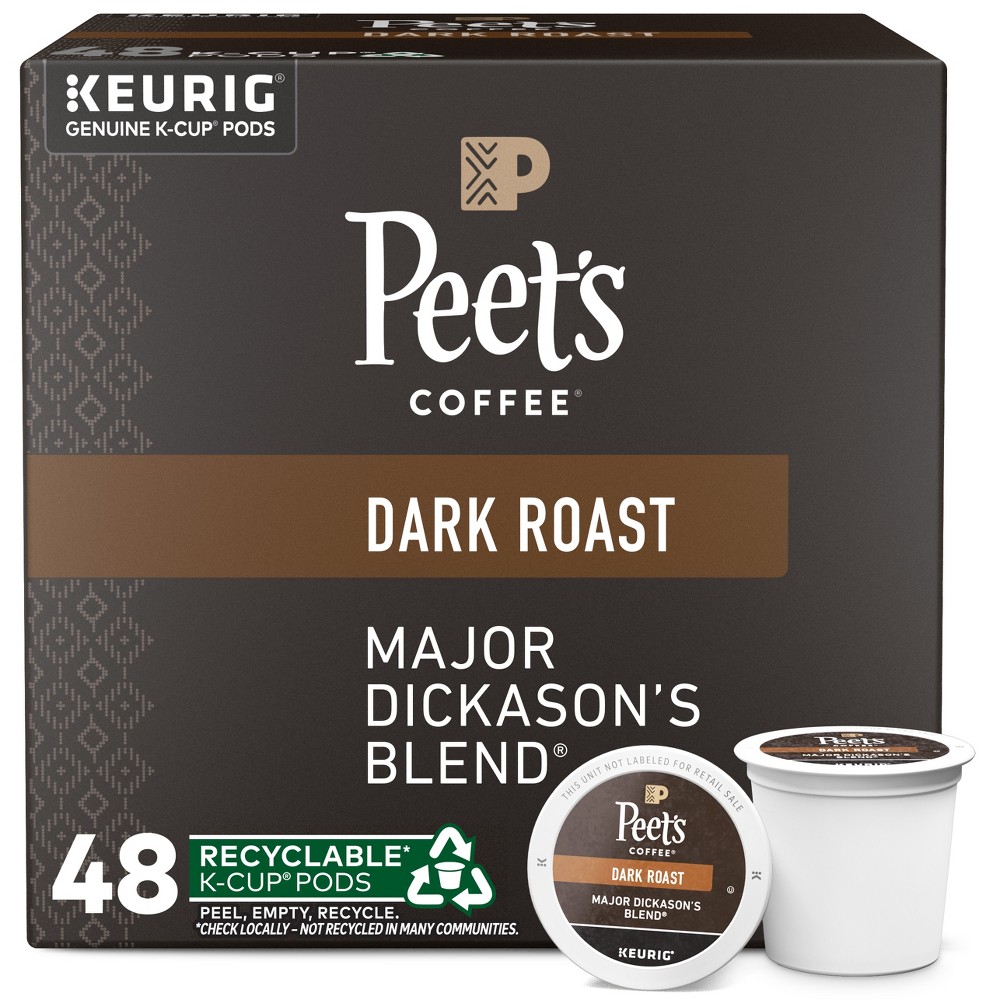 Photos - Coffee Peet's Major Dickason Dark Roast  - Keurig K-Cup Pods- 48ct