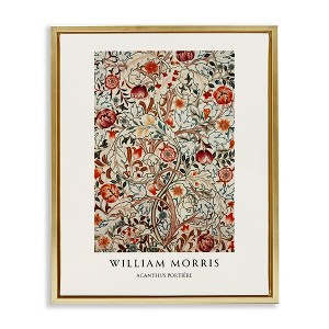 Stupell Industries William Morris Red Dotted Flowers Floating Frame Canvas Art - 1 of 4